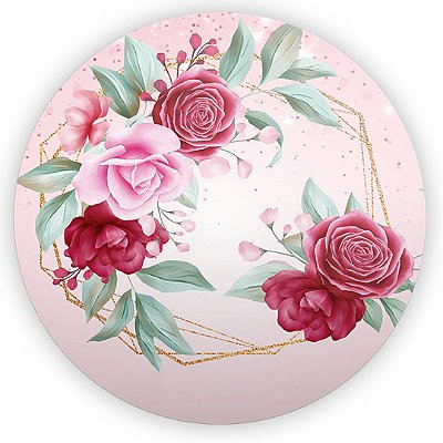 Mini Painel - Floral Rosa - Sublimado 3D