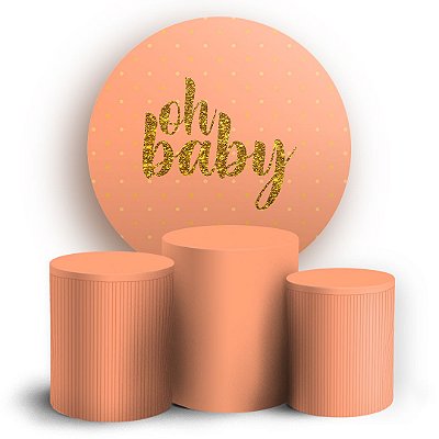 KIT Redondo e Trio - Oh Baby Laranja - Sublimado 3D