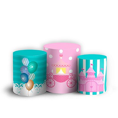 Trio Cilindro - Príncipe Urso e Ursa (Chá Revelação) - Sublimado 3D + Elástico