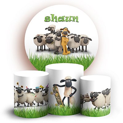 KIT Redondo e Trio - Shaun, O Carneiro - Sublimado 3D