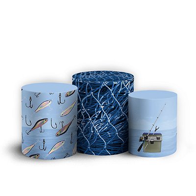Trio Cilindro - Pescaria - Sublimado 3D + Elástico