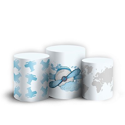 Trio Cilindro - Panda Aviador - Sublimado 3D + Elástico