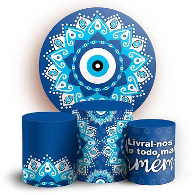 KIT Redondo e Trio - Olho Grego Mandala - Sublimado 3D