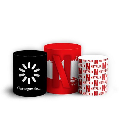 Trio Cilindro - Netflix - Sublimado 3D + Elástico