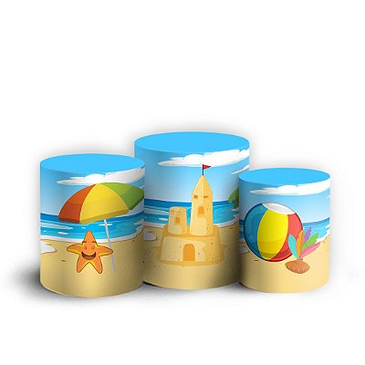 Trio Cilindro - Mundo Bita Praia - Sublimado 3D + Elástico