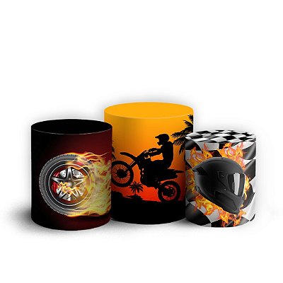 Trio Cilindro - Motoqueiro Cute - Sublimado 3D + Elástico