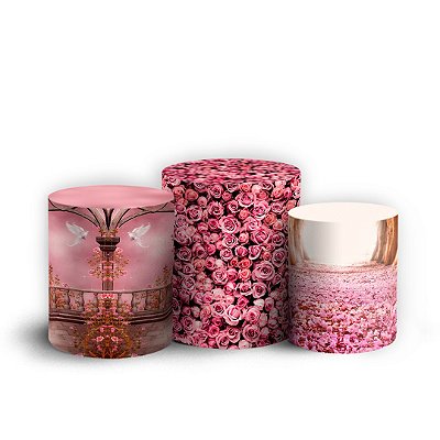 Trio Cilindro - Minnie Castelo - Sublimado 3D + Elástico