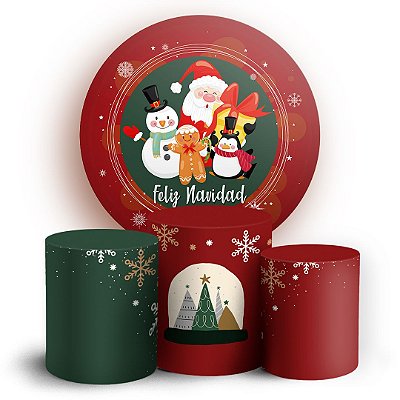 KIT Redondo e Trio - Feliz Navidad - Sublimado 3D