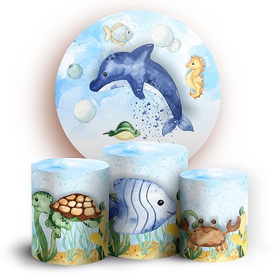 KIT Redondo e Trio - Fundo do Mar - Sublimado 3D