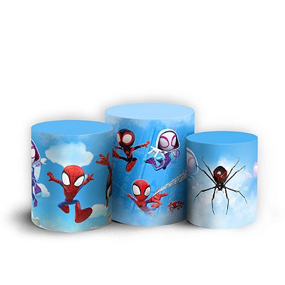 Trio Cilindro - Spidey e seus Amigos - Sublimado 3D + Elástico