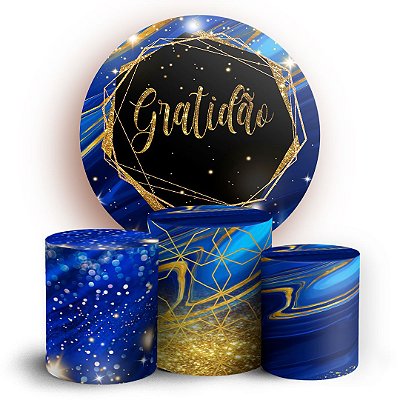 Capas Painel Redondo e Trio Cilindro Sublimado - Gratidão