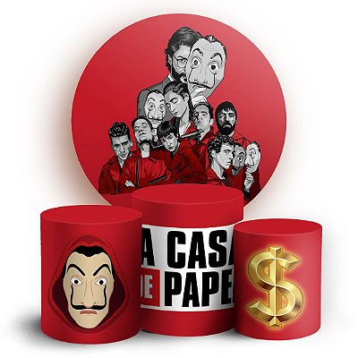 KIT Redondo e Trio - La Casa de Papel - Sublimado 3D