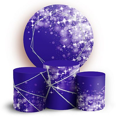 KIT Redondo e Trio - Abstrato Roxo - Sublimado 3D