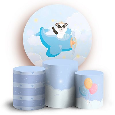 KIT Redondo e Trio - Urso Aviador - Sublimado 3D