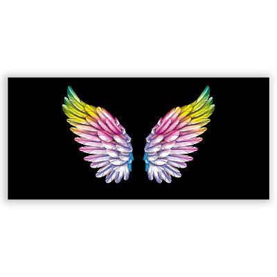 Painel Retangular - Asas Neon Grunge - Sublimado 3D