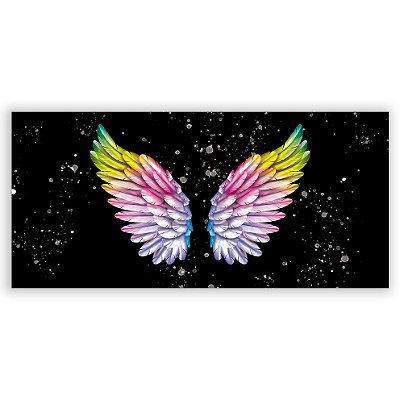 Painel Retangular - Asas Neon Grunge - Sublimado 3D