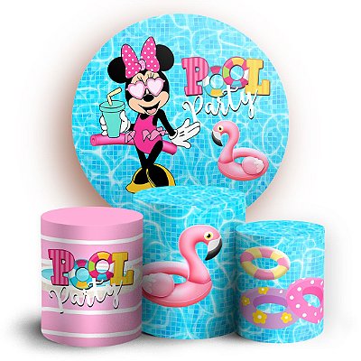 KIT Redondo e Trio -  Minnie Pool Party - Sublimado 3D