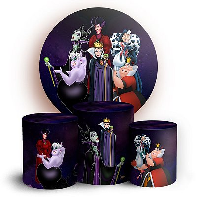 KIT Redondo e Trio -  Vilãs da Disney - Sublimado 3D