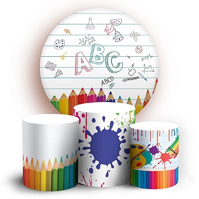 KIT Redondo e Trio - ABC Lapis Aquarela - Sublimado 3D