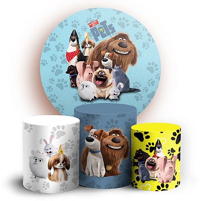 KIT Redondo e Trio - Pets  A Vida Secreta dos Bichos - Sublimado 3D