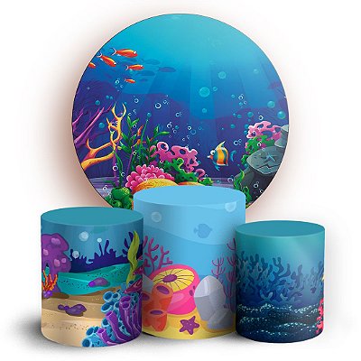 KIT Redondo e Trio - Fundo do Mar - Sublimado 3D