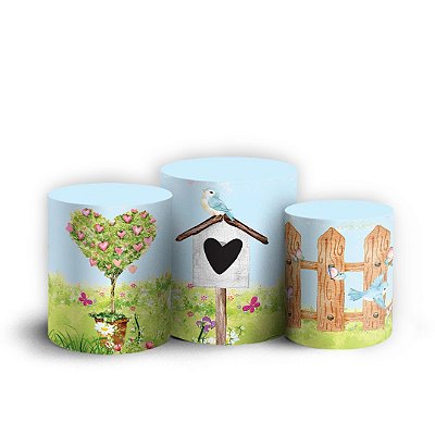 Trio Cilindro - Jardim - Sublimado 3D + Elástico