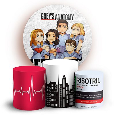 KIT Redondo e Trio - Grey's Anatomy - Sublimado 3D