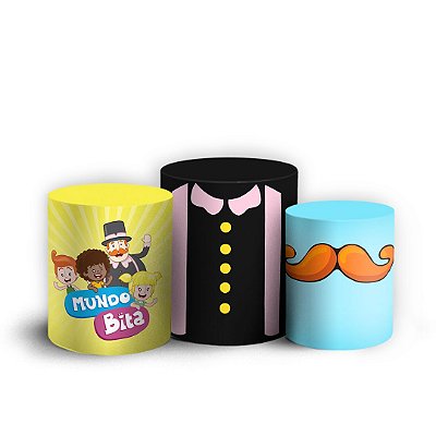 Trio Cilindro - Mundo Bita - Sublimado 3D + Elástico