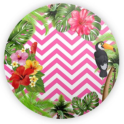 Mini Painel - Tropical Rosa - Sublimado 3D