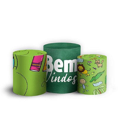 Trio Cilindro - Volta as Aulas - Sublimado 3D + Elástico