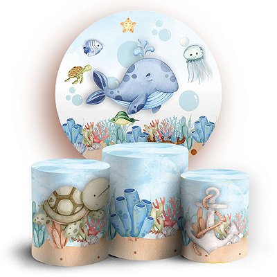 KIT Redondo e Trio - Fundo do Mar - Sublimado 3D