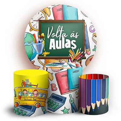 KIT Redondo e Trio - Volta as Aulas - Sublimado 3D