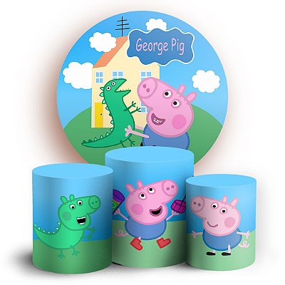 KIT Redondo e Trio - George Pig Peppa Pig - Sublimado 3D