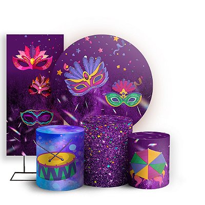 KIT Redondo Trio e Faixa - Carnaval - Sublimado 3D