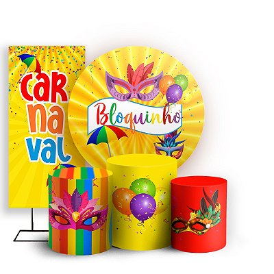 KIT Redondo Trio e Faixa - Carnaval - Sublimado 3D