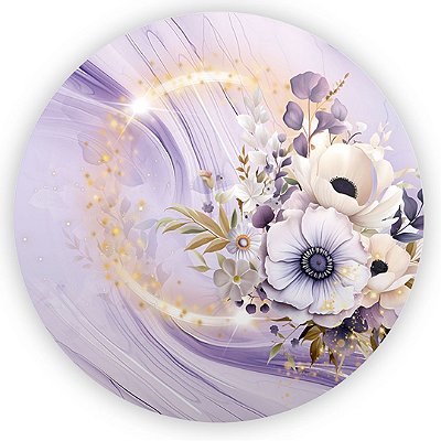 Painel Redondo - 15 Anos Floral - Sublimado 3D