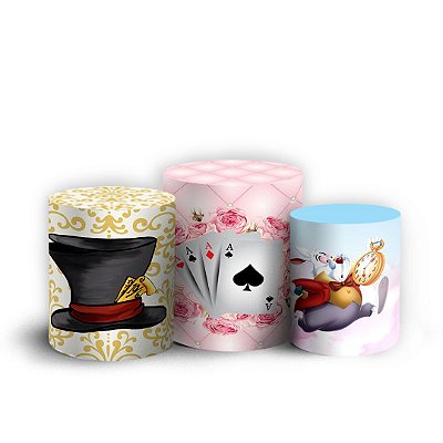 Trio Cilindro - Alice Pais Das Maravilhas  Baby - Sublimado 3D + Elástico