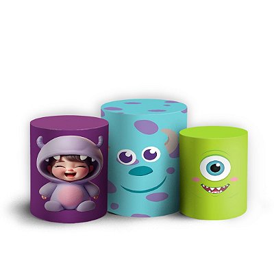 Trio Cilindro - Monstros SA - Sublimado 3D + Elástico