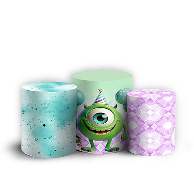 Trio Cilindro - Monstros SA - Sublimado 3D + Elástico