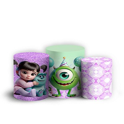 Trio Cilindro - Monstros SA - Sublimado 3D + Elástico