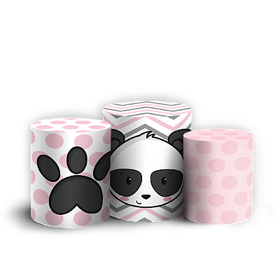 Trio Cilindro - Panda - Sublimado 3D + Elástico