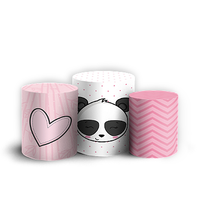 Trio Cilindro - Panda - Sublimado 3D + Elástico