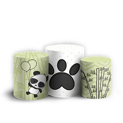 Trio Cilindro - Panda - Sublimado 3D + Elástico