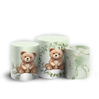 Trio Cilindro - Ursinho - Sublimado 3D + Elástico