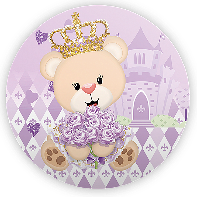 Mini Painel - Ursinha Lilas - Sublimado 3D