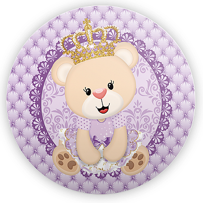 Mini Painel - Ursinha Lilas - Sublimado 3D