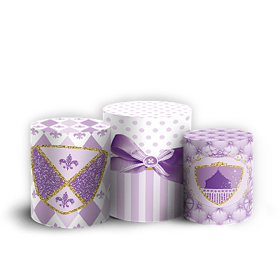 Trio Cilindro - Ursinha Lilas - Sublimado 3D + Elástico