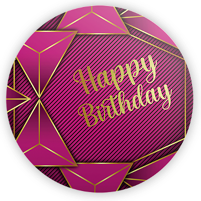 Mini Painel - Happy Birthday Rosa - Sublimado 3D