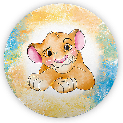 Mini Painel - Rei Leao Aquarela - Sublimado 3D