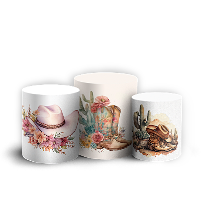 Trio Cilindro - Boiadeira Cowgirl - Sublimado 3D